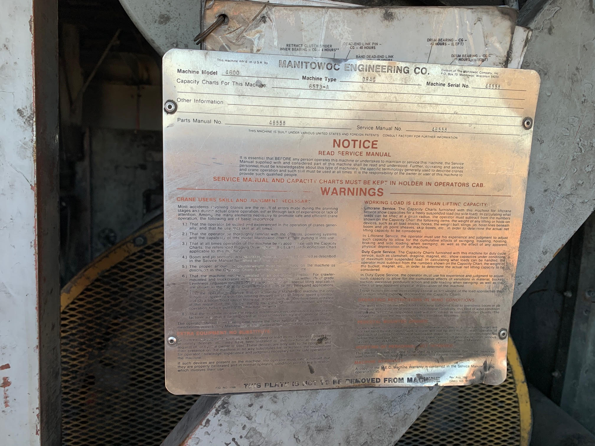 Manitowoc 4600 Ser# 46558 4